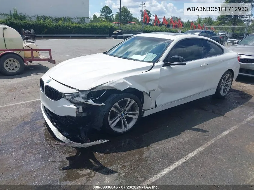 2015 BMW 428I VIN: WBA3N3C51FF712933 Lot: 39936046