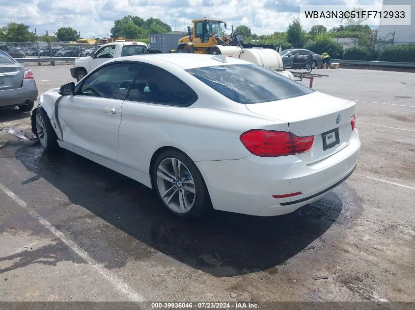 2015 BMW 428I VIN: WBA3N3C51FF712933 Lot: 39936046