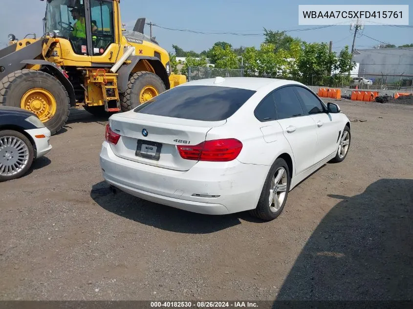 2015 BMW 428 Gran Coupe xDrive VIN: WBA4A7C5XFD415761 Lot: 40182530