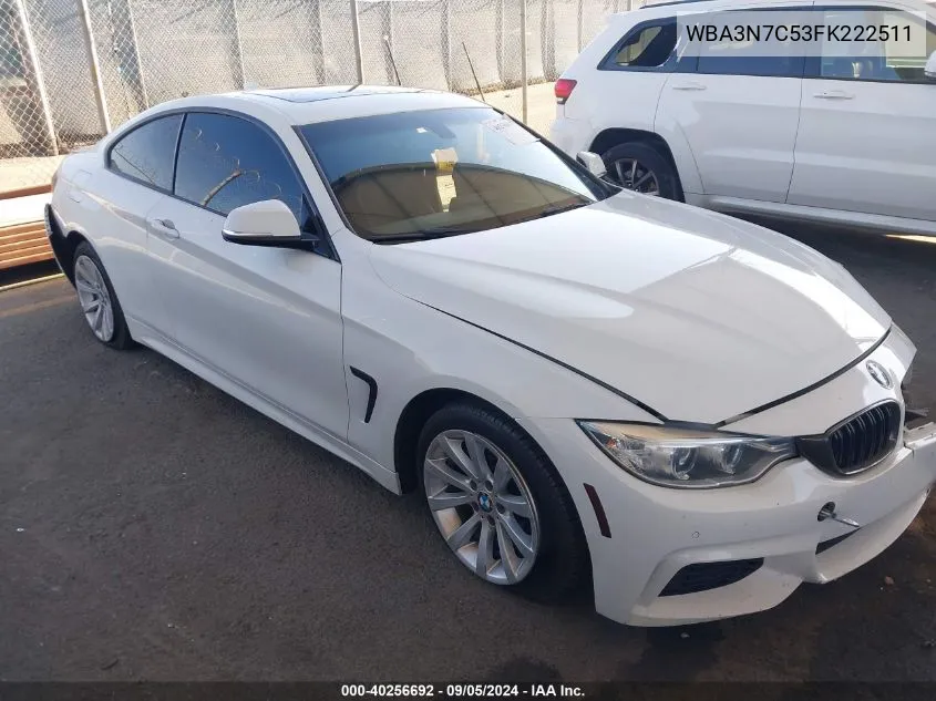 2015 BMW 428 I VIN: WBA3N7C53FK222511 Lot: 40256692