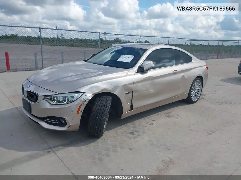 2015 BMW 435I Xi VIN: WBA3R5C57FK189666 Lot: 40409004