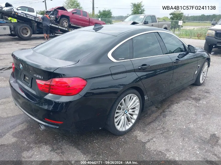 2015 BMW 435I Gran Coupe VIN: WBA4B1C57FG241138 Lot: 40442171