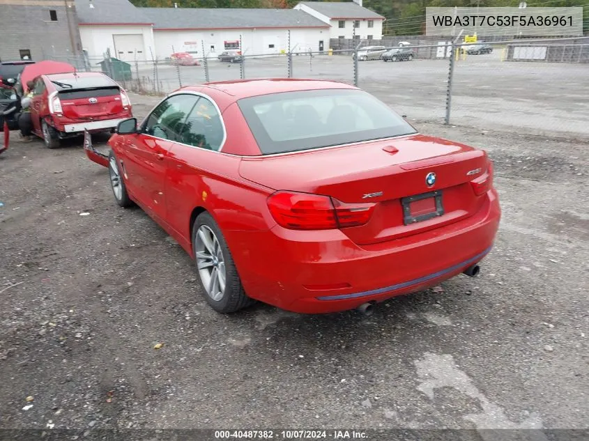 2015 BMW 435I xDrive VIN: WBA3T7C53F5A36961 Lot: 40487382