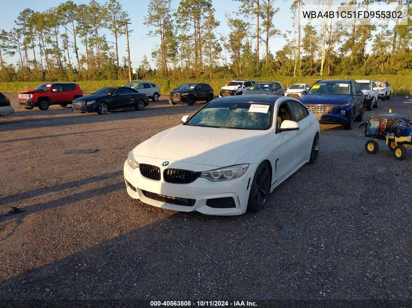 2015 BMW 435 I Gran Coupe VIN: WBA4B1C51FD955302 Lot: 40563808