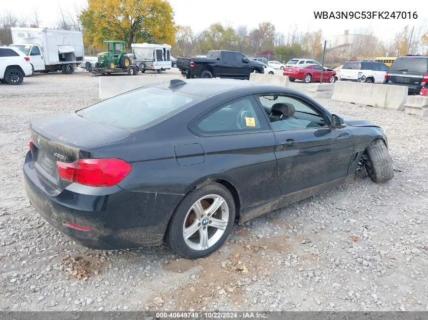 2015 BMW 428I xDrive VIN: WBA3N9C53FK247016 Lot: 40649749