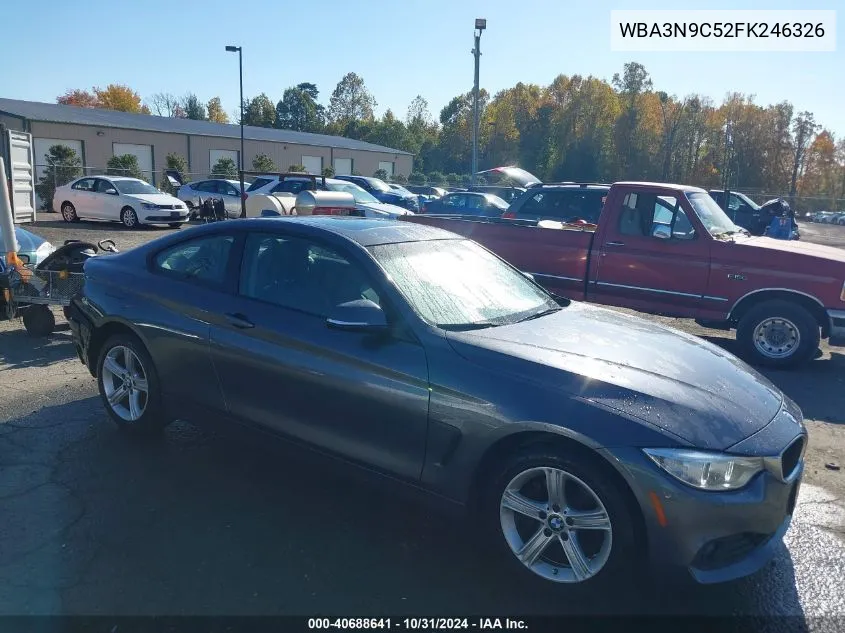 2015 BMW 428I xDrive VIN: WBA3N9C52FK246326 Lot: 40688641