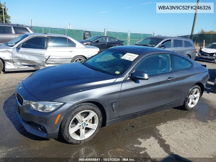 2015 BMW 428I xDrive VIN: WBA3N9C52FK246326 Lot: 40688641