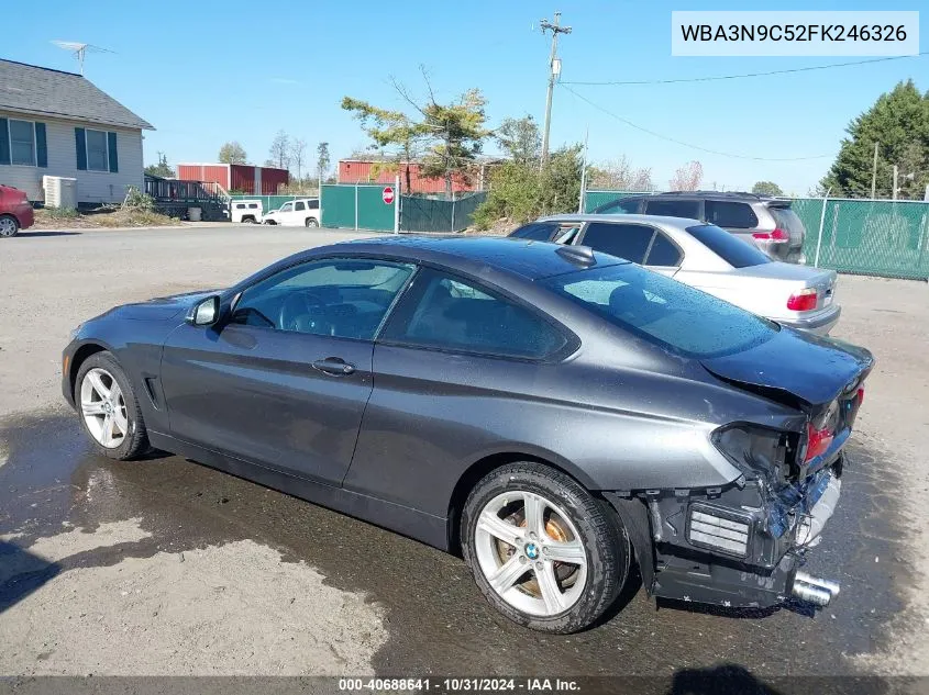 2015 BMW 428I xDrive VIN: WBA3N9C52FK246326 Lot: 40688641