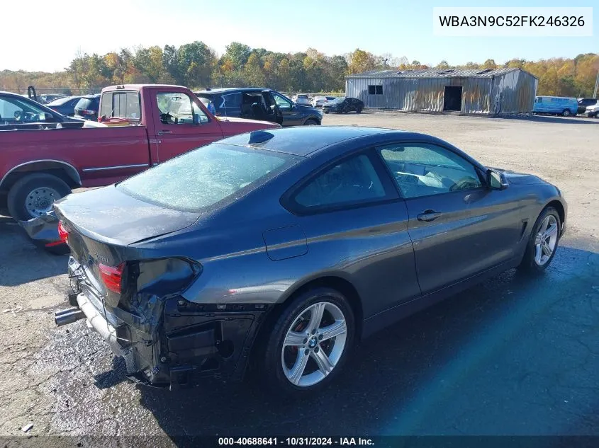 2015 BMW 428I xDrive VIN: WBA3N9C52FK246326 Lot: 40688641