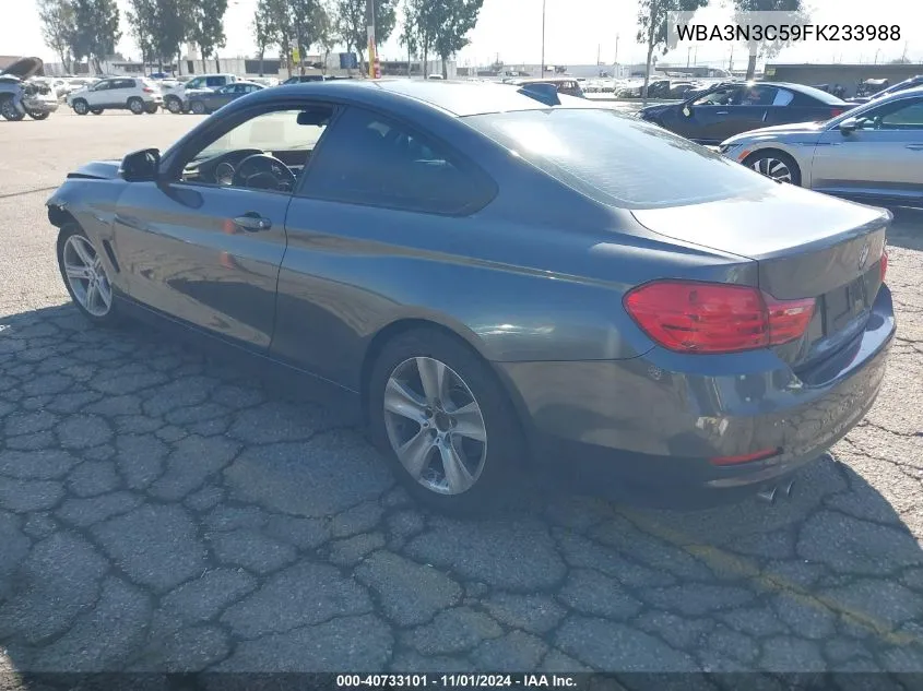 2015 BMW 428I VIN: WBA3N3C59FK233988 Lot: 40733101