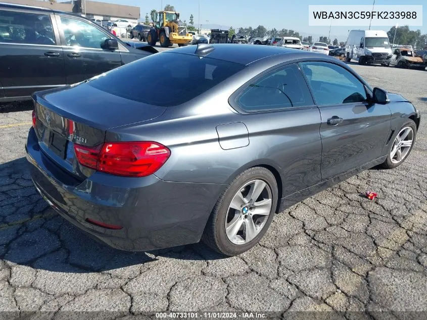 2015 BMW 428I VIN: WBA3N3C59FK233988 Lot: 40733101