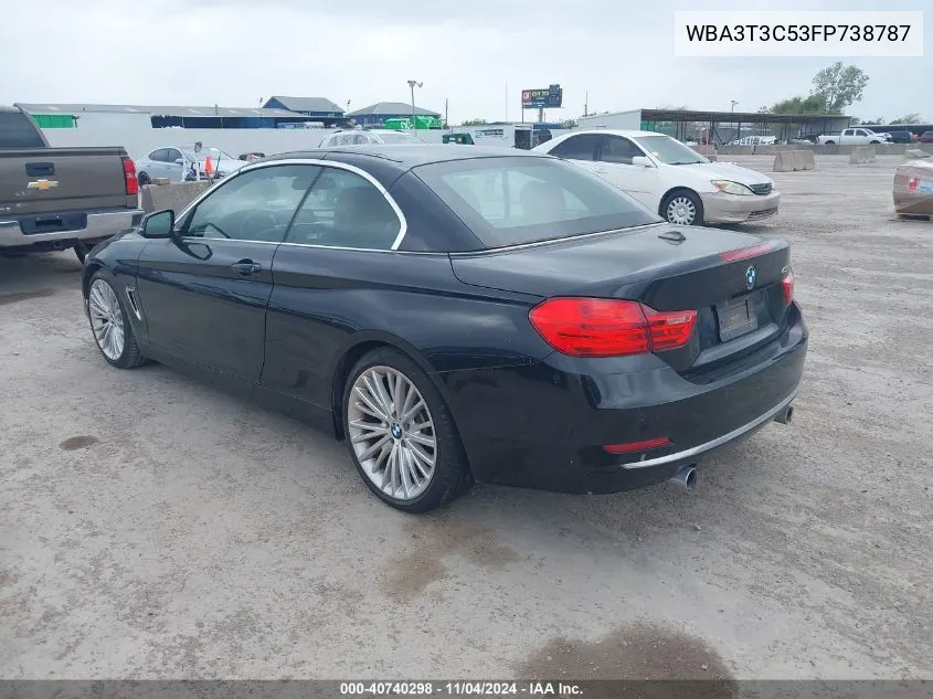 2015 BMW 435I VIN: WBA3T3C53FP738787 Lot: 40740298