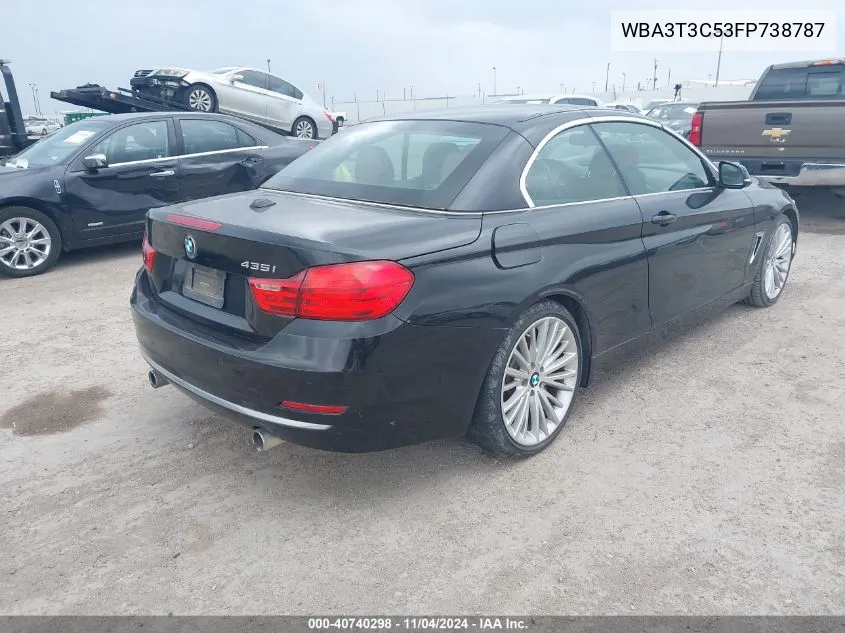 2015 BMW 435I VIN: WBA3T3C53FP738787 Lot: 40740298