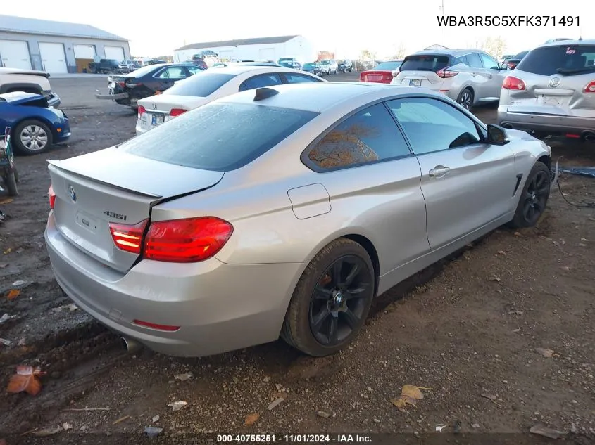 2015 BMW 435I xDrive VIN: WBA3R5C5XFK371491 Lot: 40755251