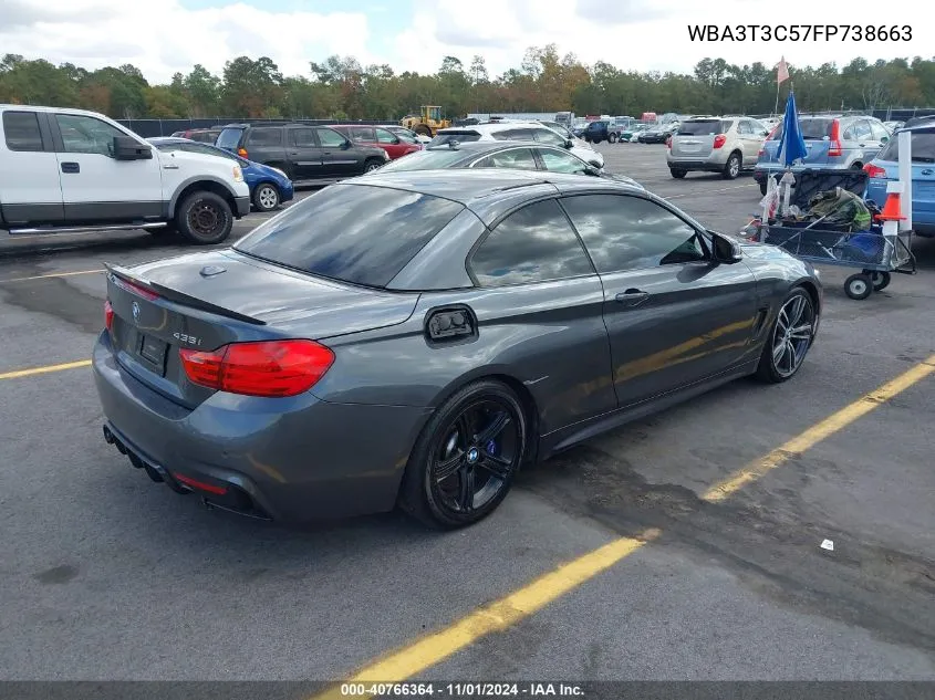 2015 BMW 435I VIN: WBA3T3C57FP738663 Lot: 40766364