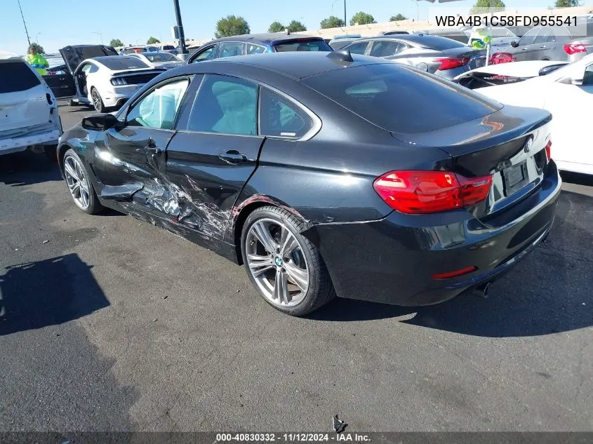 2015 BMW 435I Gran Coupe VIN: WBA4B1C58FD955541 Lot: 40830332