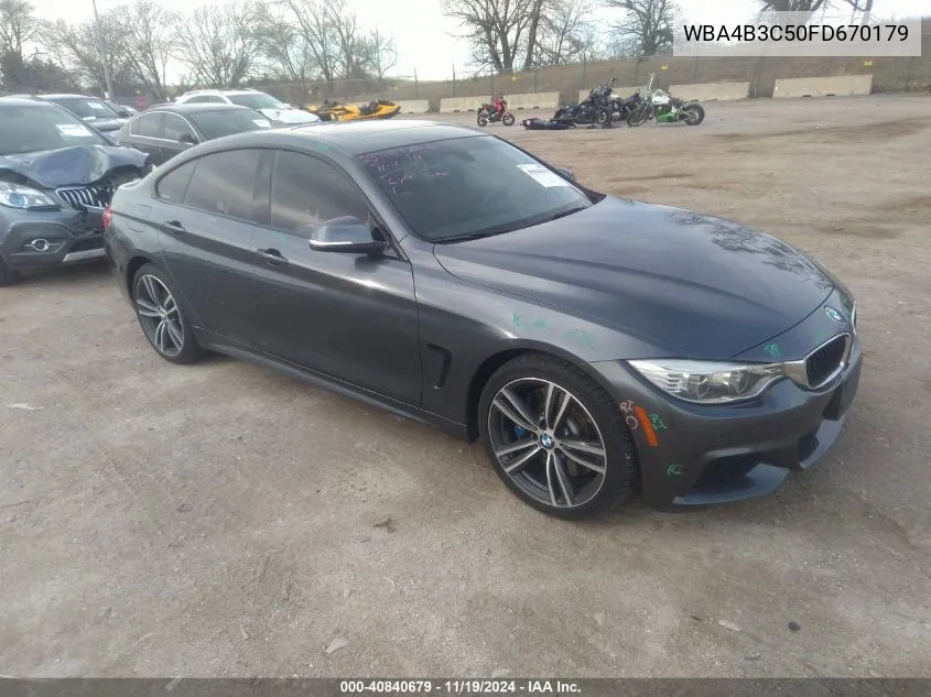 2015 BMW 435I Gran Coupe xDrive VIN: WBA4B3C50FD670179 Lot: 40840679