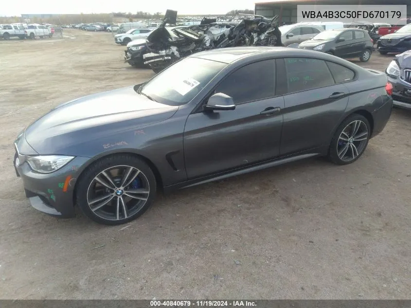 2015 BMW 435I Gran Coupe xDrive VIN: WBA4B3C50FD670179 Lot: 40840679