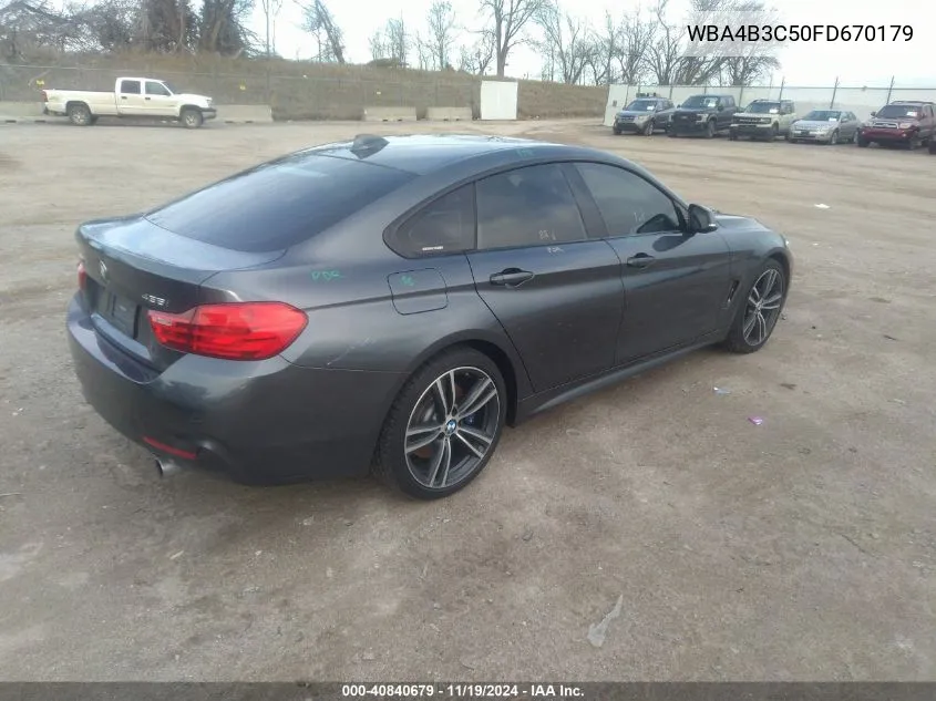 2015 BMW 435I Gran Coupe xDrive VIN: WBA4B3C50FD670179 Lot: 40840679