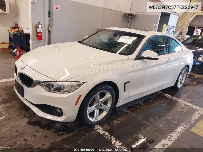 2015 BMW 428I VIN: WBA3N7C57FK222947 Lot: 40850026