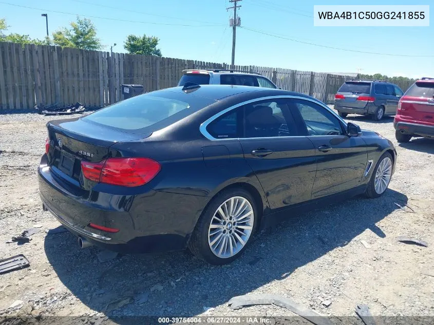 2016 BMW 435I Gran Coupe VIN: WBA4B1C50GG241855 Lot: 39754004