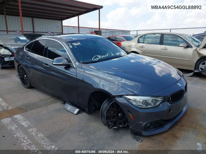 2016 BMW 428I Gran Coupe VIN: WBA4A9C54GGL88892 Lot: 40070395