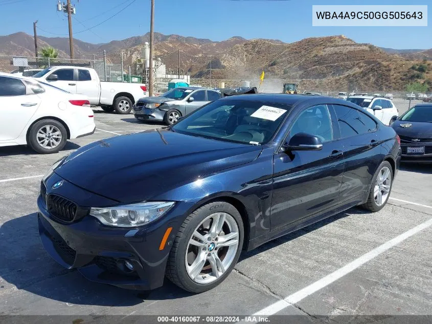 2016 BMW 428I Gran Coupe VIN: WBA4A9C50GG505643 Lot: 40160067