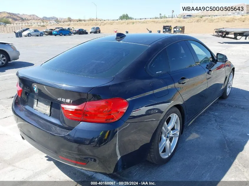 2016 BMW 428I Gran Coupe VIN: WBA4A9C50GG505643 Lot: 40160067