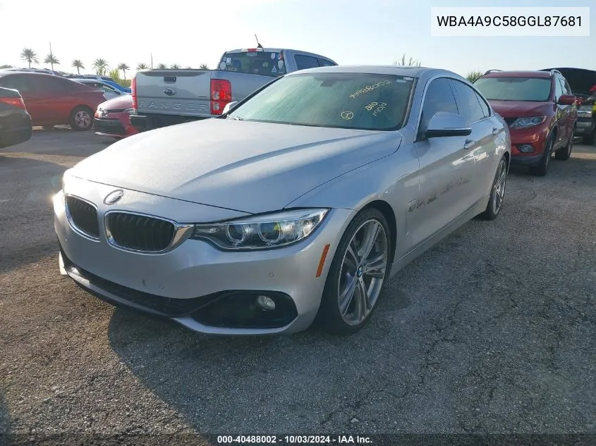 2016 BMW 428I Gran Coupe VIN: WBA4A9C58GGL87681 Lot: 40488002