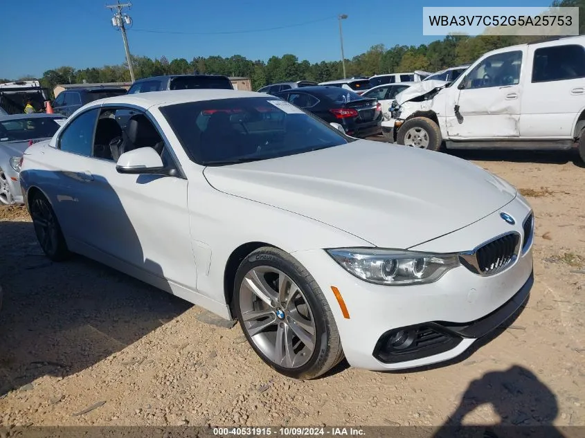 2016 BMW 428I VIN: WBA3V7C52G5A25753 Lot: 40531915