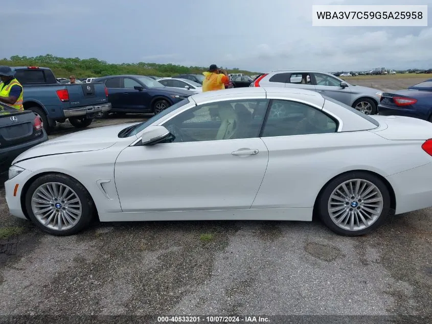 2016 BMW 428I VIN: WBA3V7C59G5A25958 Lot: 40533201