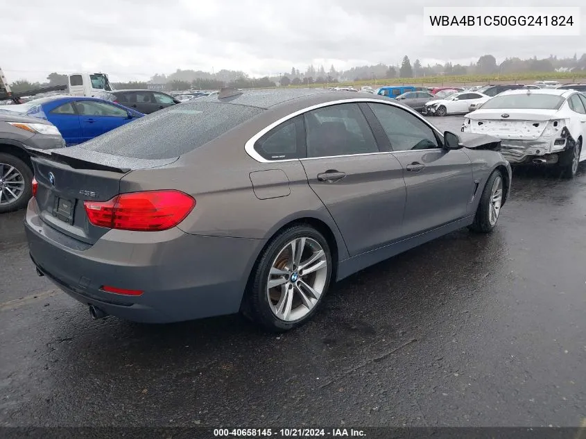 2016 BMW 435I Gran Coupe VIN: WBA4B1C50GG241824 Lot: 40658145