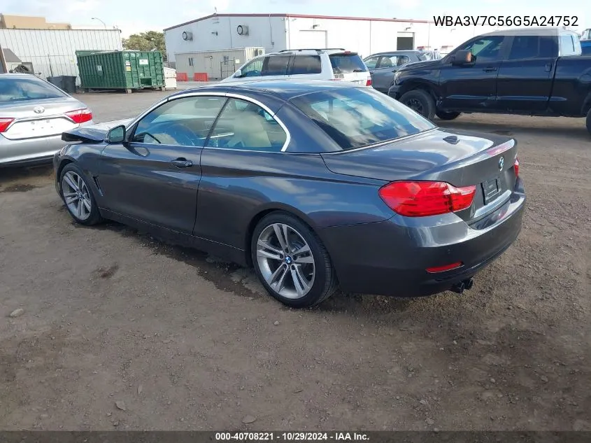 2016 BMW 428I VIN: WBA3V7C56G5A24752 Lot: 40708221