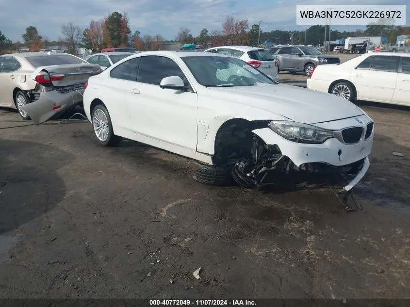 2016 BMW 428I VIN: WBA3N7C52GK226972 Lot: 40772049