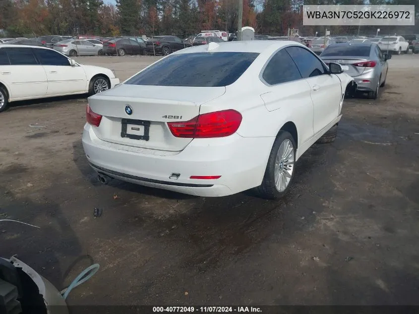 2016 BMW 428I VIN: WBA3N7C52GK226972 Lot: 40772049