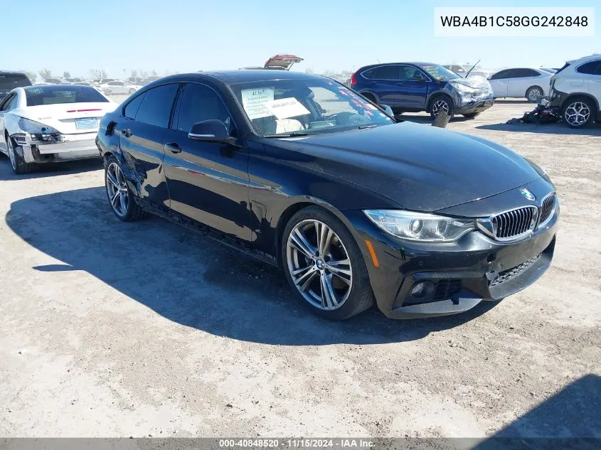 WBA4B1C58GG242848 2016 BMW 435I Gran Coupe