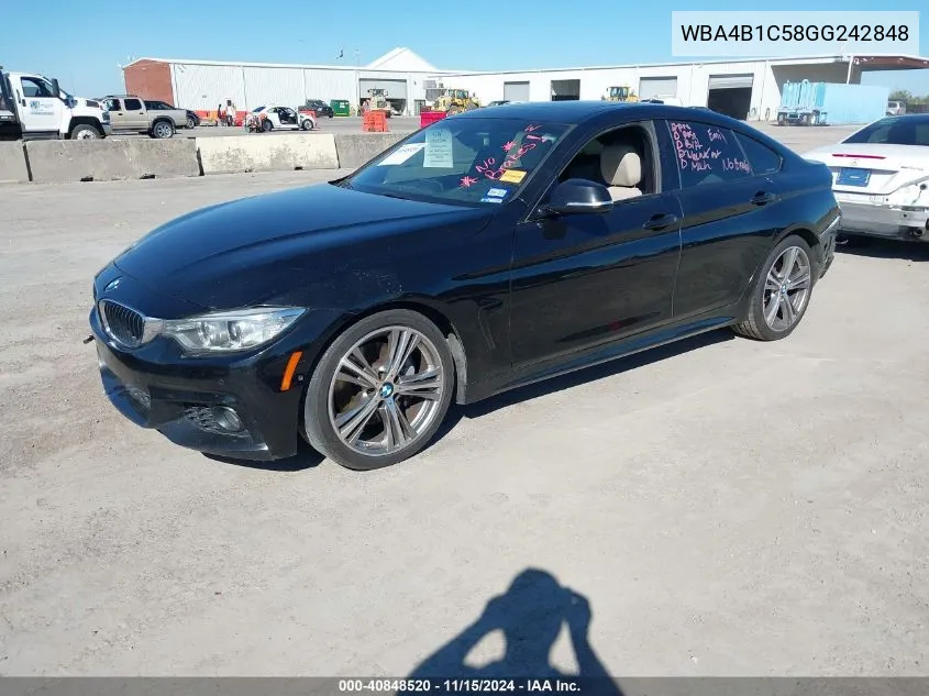 WBA4B1C58GG242848 2016 BMW 435I Gran Coupe