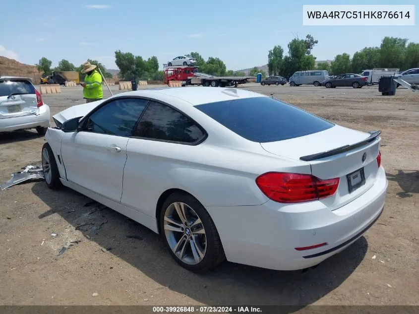 2017 BMW 430I VIN: WBA4R7C51HK876614 Lot: 39926848