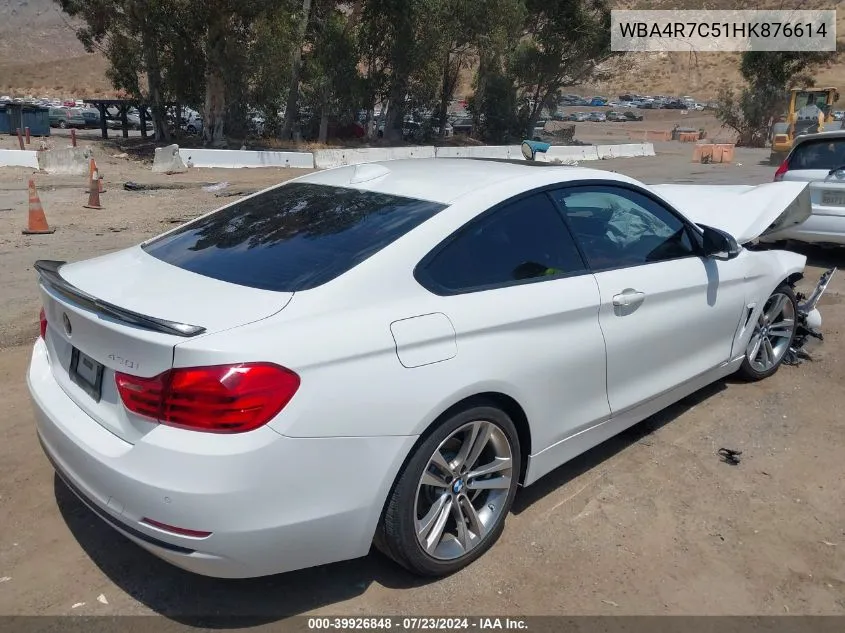 2017 BMW 430I VIN: WBA4R7C51HK876614 Lot: 39926848