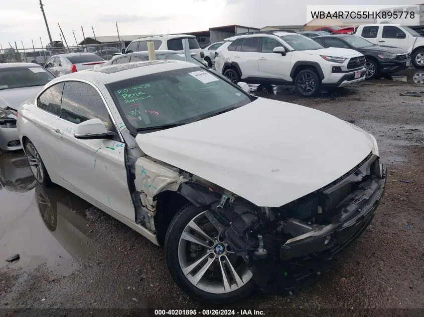 2017 BMW 430I VIN: WBA4R7C55HK895778 Lot: 40201895