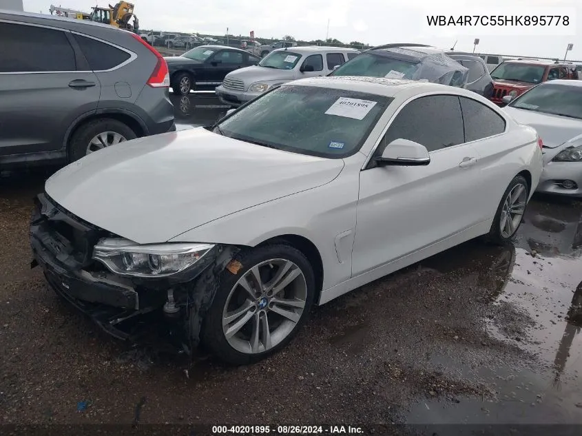 2017 BMW 430I VIN: WBA4R7C55HK895778 Lot: 40201895