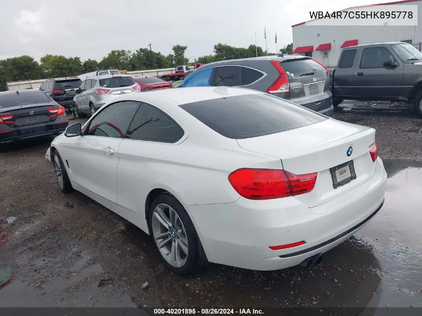 2017 BMW 430I VIN: WBA4R7C55HK895778 Lot: 40201895