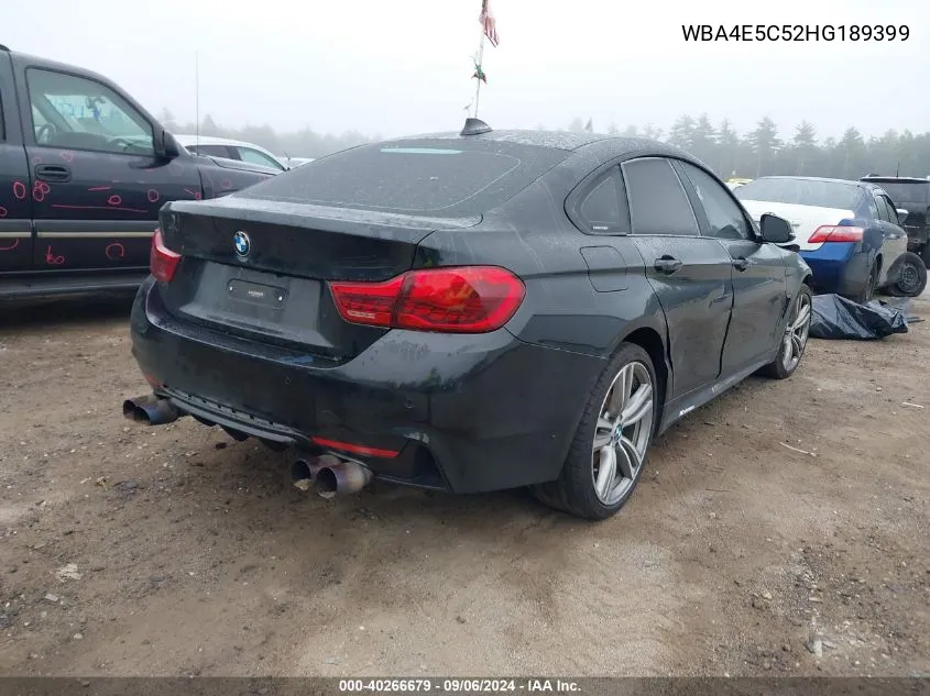 2017 BMW 440I Gran Coupe Gran Coupe VIN: WBA4E5C52HG189399 Lot: 40266679