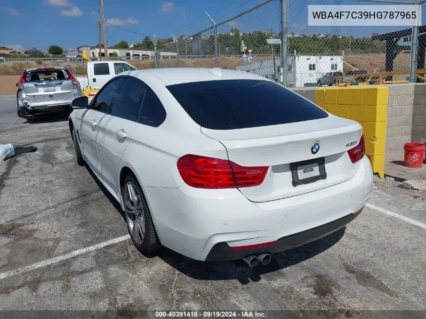 2017 BMW 430I Gran Coupe VIN: WBA4F7C39HG787965 Lot: 40391418