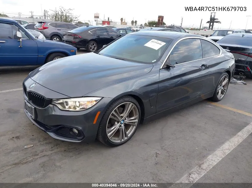 2017 BMW 430I VIN: WBA4R7C51HK679703 Lot: 40394046