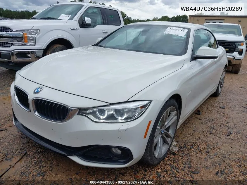 2017 BMW 430I VIN: WBA4U7C36H5H20289 Lot: 40443586