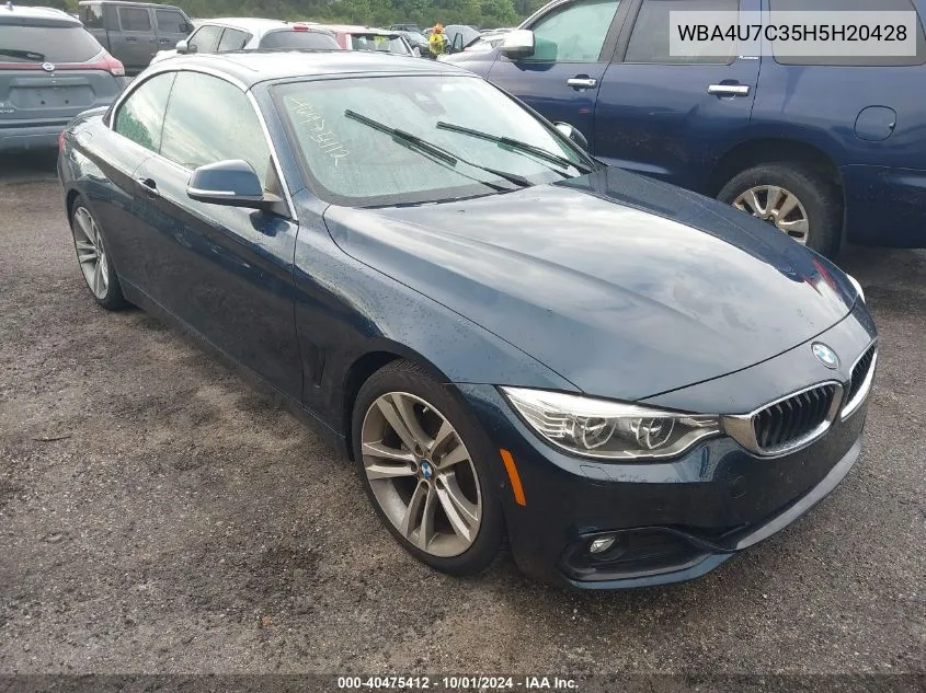 2017 BMW 430I VIN: WBA4U7C35H5H20428 Lot: 40475412