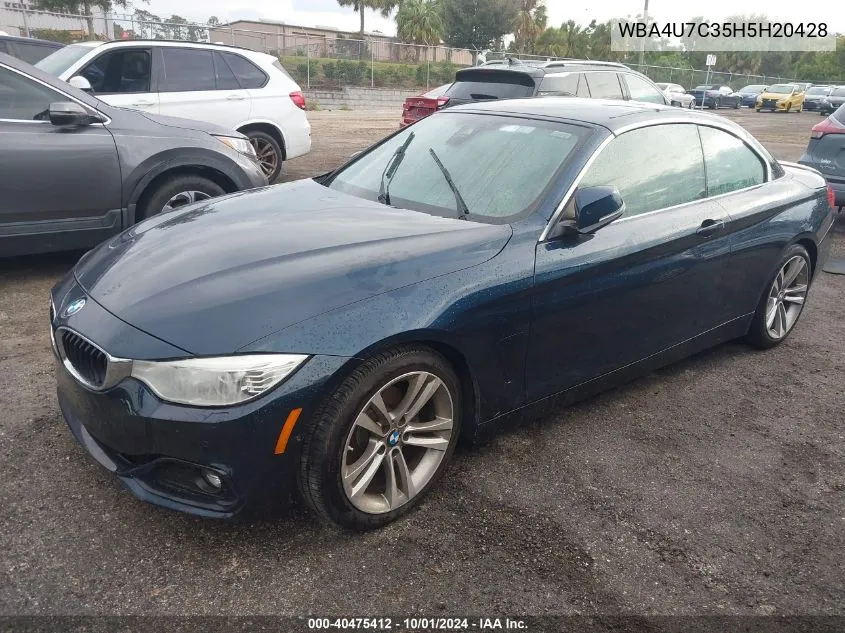 2017 BMW 430I VIN: WBA4U7C35H5H20428 Lot: 40475412