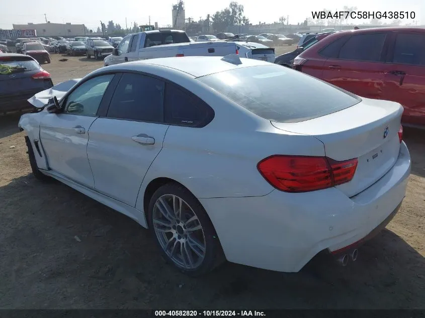 2017 BMW 430I Gran Coupe VIN: WBA4F7C58HG438510 Lot: 40582820