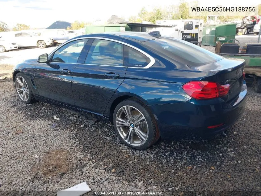 2017 BMW 440I Gran Coupe xDrive VIN: WBA4E5C56HG188756 Lot: 40611789